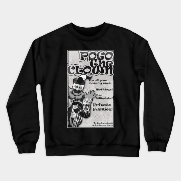 Pogo the Clown Crewneck Sweatshirt by crowjandesigns